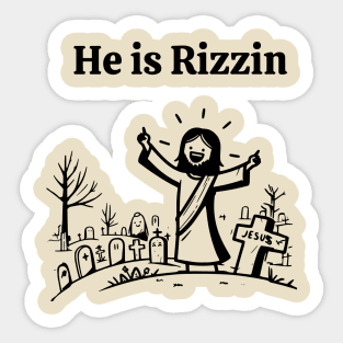 He is Rizzin Funny Easter Jesus Playing Basketball Meme Idea Sticker